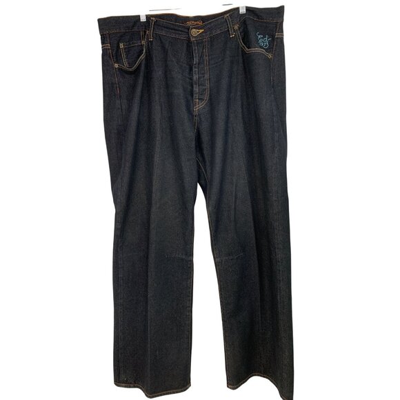 Ed Hardy Mens Wide-Leg Denim Jeans Embroider Panther Pockets Size 44  RQ10250 - Picture 6 of 13